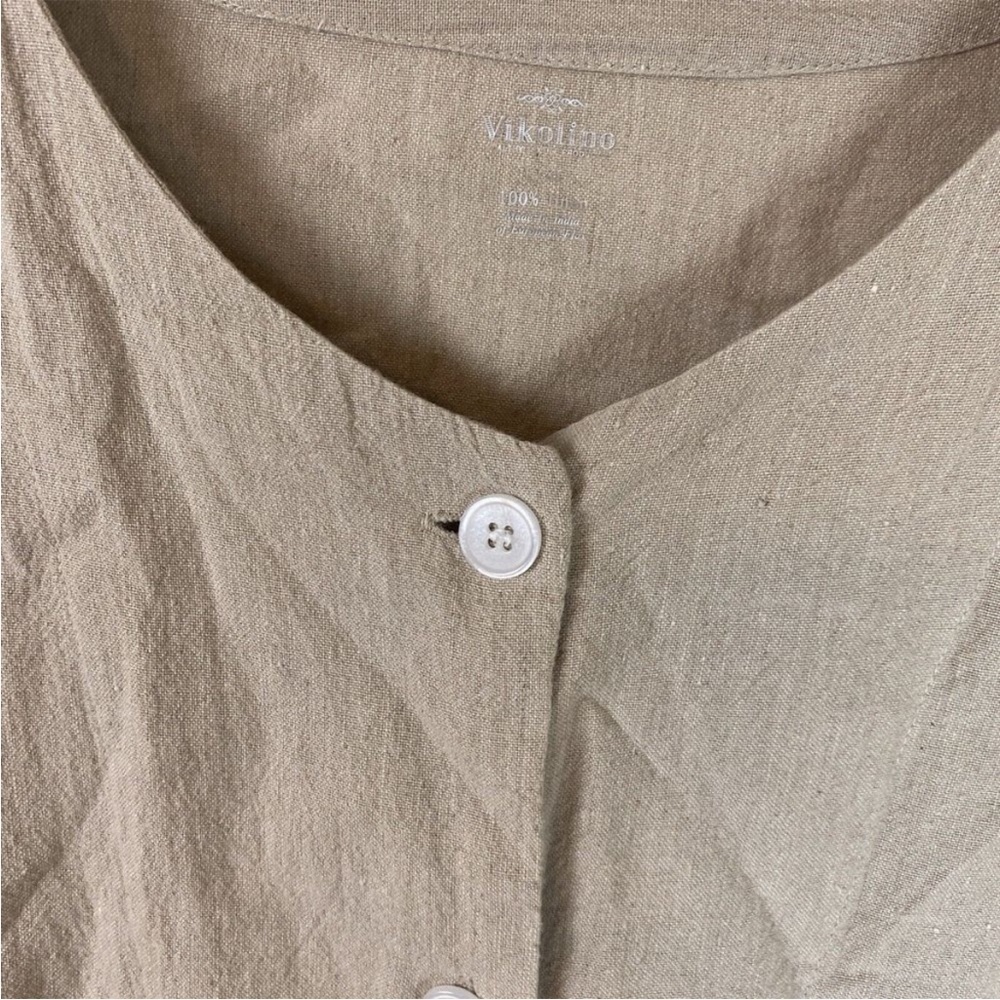 ❤️🔥Vikolino - Flax Linen Collarless Button Blazer - L/XL - Picture 4 of 5